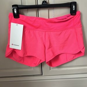 NWT! Super cute, short, hot pink lightweight Lululemon running shorts